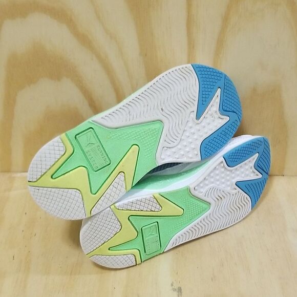 Puma RS-X Airbrush Jr White/Blue/Yellow/Elektro Green Mens sz 6.5 , Wmn's sz 8 - Picture 7 of 8